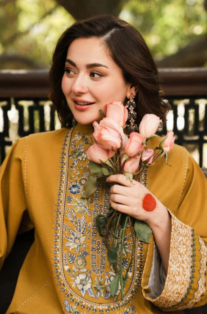 3PC Unstitched Embroidered Dhanak Suit - RC 1182