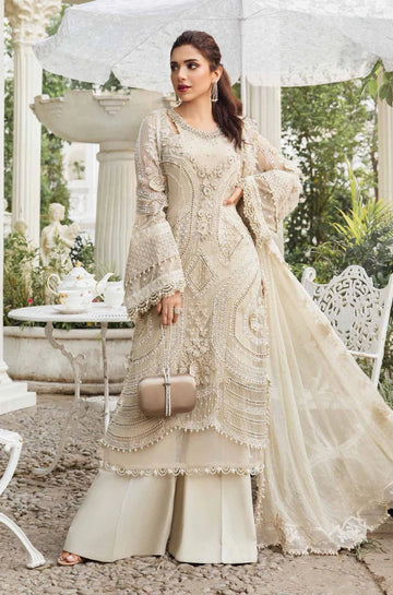 3PC Unstitched Chiffon Wedding Dress - RC 1304