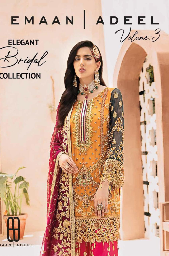 3PC Unstitched Chiffon Embroidery Suit with Net Embroidery Dupatta - RC 1340