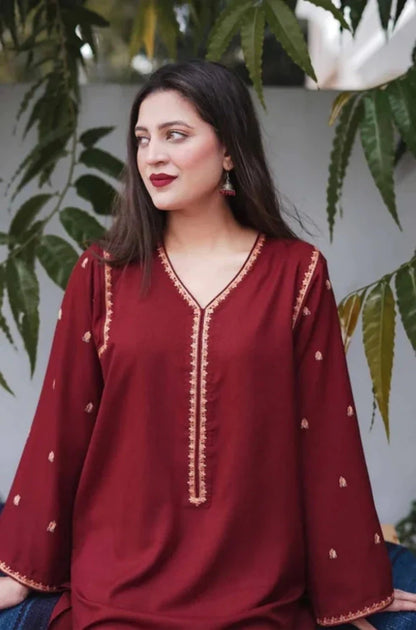 Aisling - 3PC Unstitched Dhanak Embroidered Shirt with Dhanak Embroidered Dupatta and Trouser - RC 1140