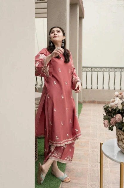 Urge - 2PC Unstitched dhanak Embroidered Shirt with dhanak Embroidered Trousers - RC 1144
