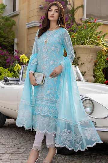 3PC Unstitched Heavy Embroidered Organza Dress - RC 1349