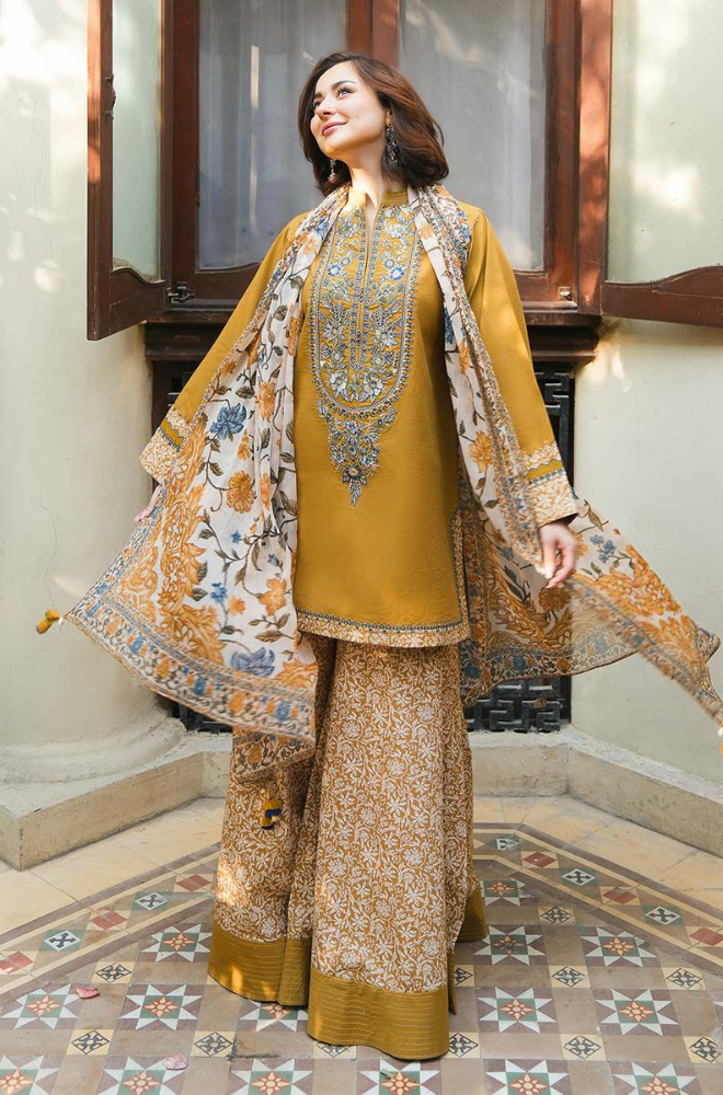 3PC Unstitched Embroidered Dhanak Suit - RC 1182