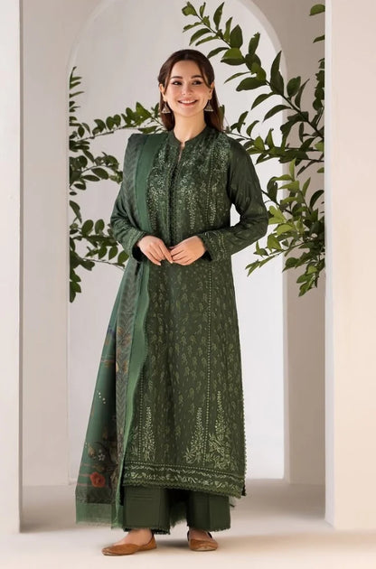 Sobia Nazir - 3PC Unstitched Dhanak Embroidered Shirt with Printed Shawl - RC 1150