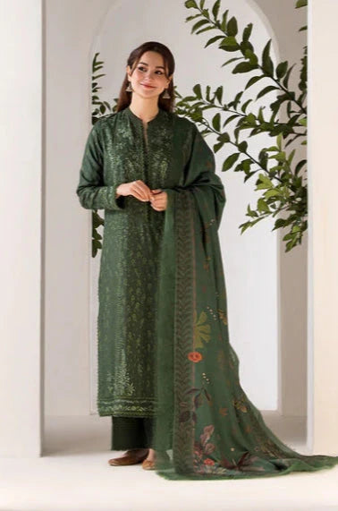 Sobia Nazir - 3PC Unstitched Dhanak Embroidered Shirt with Printed Shawl - RC 1150
