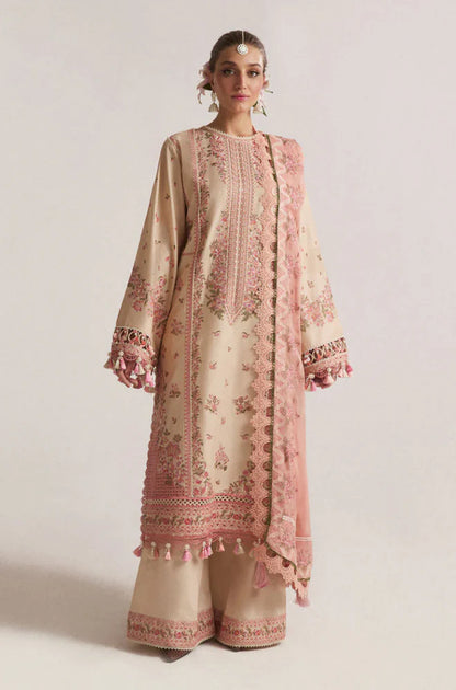 Hussain Rehar - 3PC Unstitched Dhanak Embroidered Shirt with Digital Printed shawl and Embroidered Trouser - RC 1151