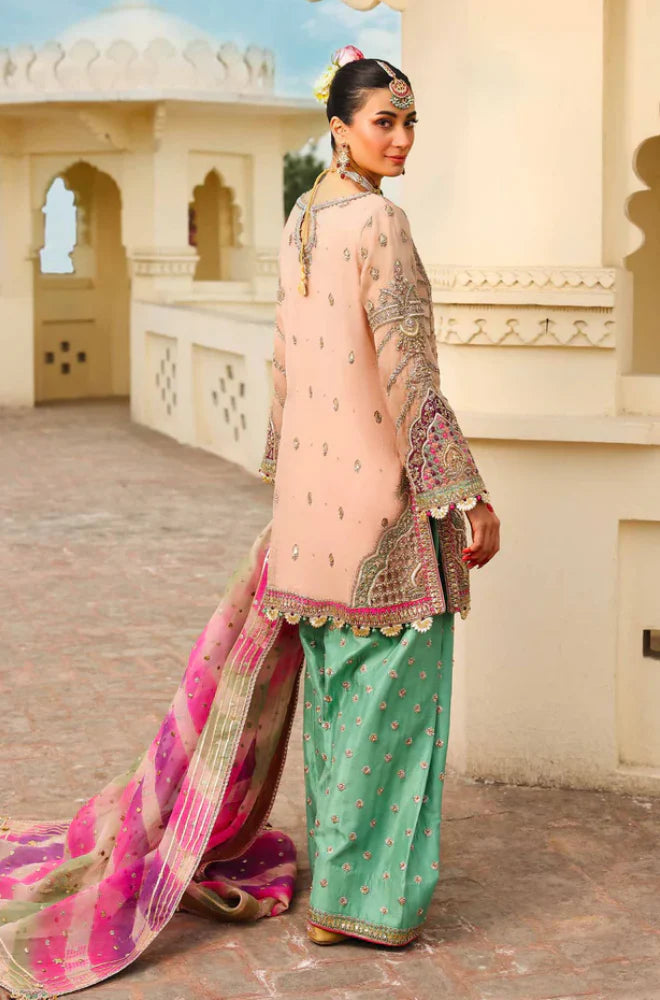 3PC Unstitched Pure Organza Embroidered Fully Heavy Dress - RC 1351