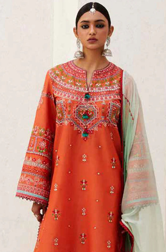 Zara Shah Jahan - 3PC Unstitched Dhanak Embroidered Shirt with Digital Printed shawl and Embroidered Trouser - RC 1152