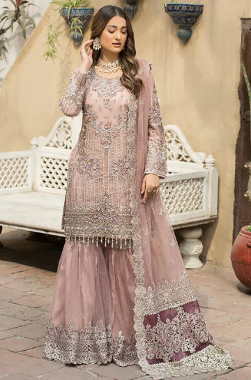 3PC Unstitched Luxury Wedding Dress - RC 1352