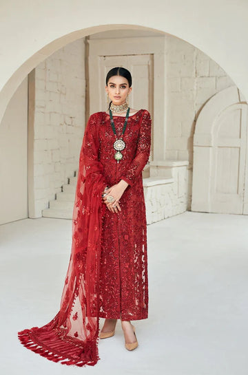 3PC Unstitched Full Heavy Embroidered Net Dress - RC 1356