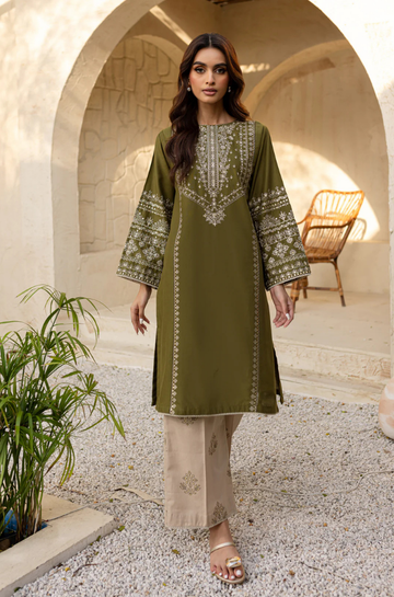 2PC Unstitched Lawn Embroidered Shirt with Lawn Trouser - RC 1056
