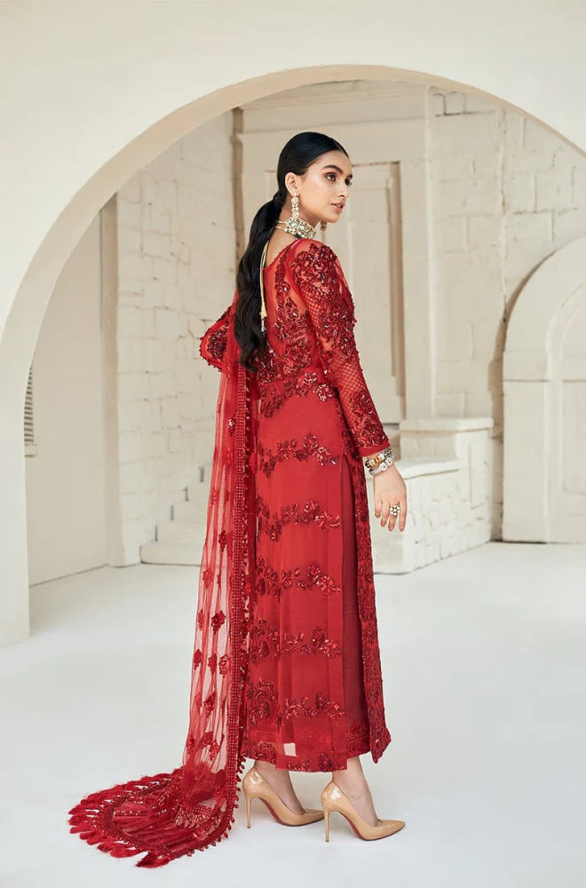 3PC Unstitched Full Heavy Embroidered Net Dress - RC 1356