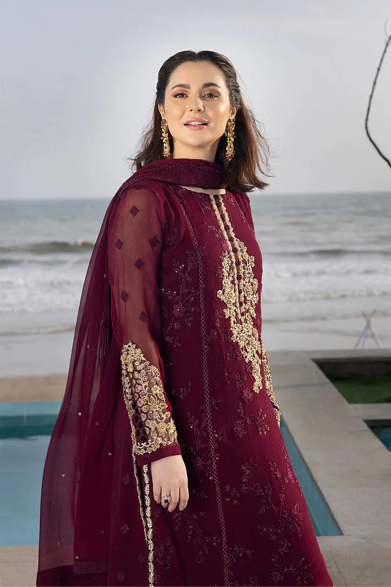 3PC Unstitched Fully Heavy Embroidered Chiffon Dress - RC 1359