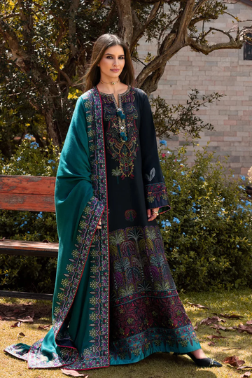 3PC Unstitched Lawn Embroidered Shirt with Embroidered Lawn Dupatta and Trouser - RC 1035