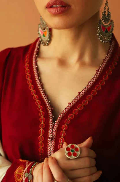 Zara Shah Jahan - 3PC Unstitched Dhanak Embroidered Shirt with Embroidered Dhanak Shawl and Trouser - RC 1106