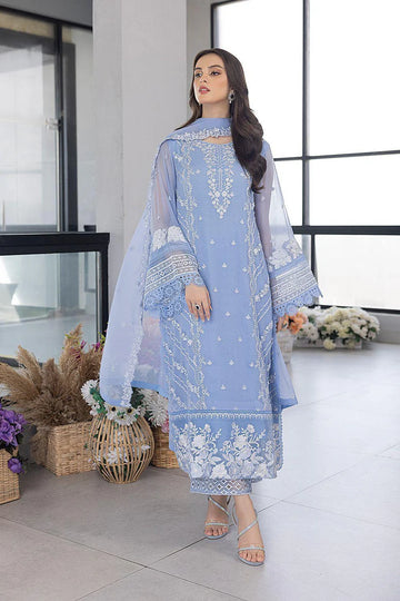 3PC Unstitched Fully Heavy Embroidered On Organza - RC 1362