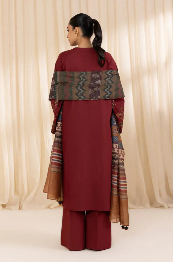 Embroidered Dhanak Unstitched 3PC Set - RC 1163