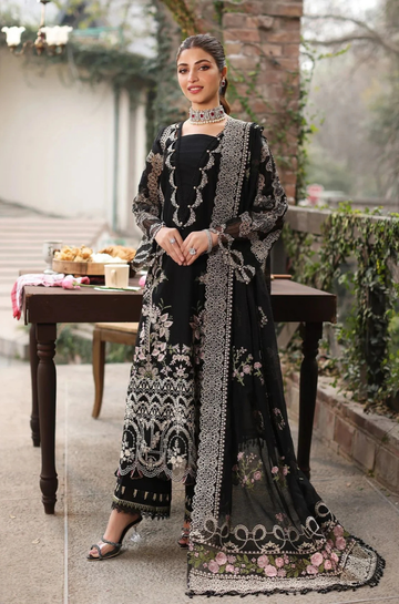 3PC Unstitched Lawn Embroidered Shirt With Slub Net Dupatta - RC 1088