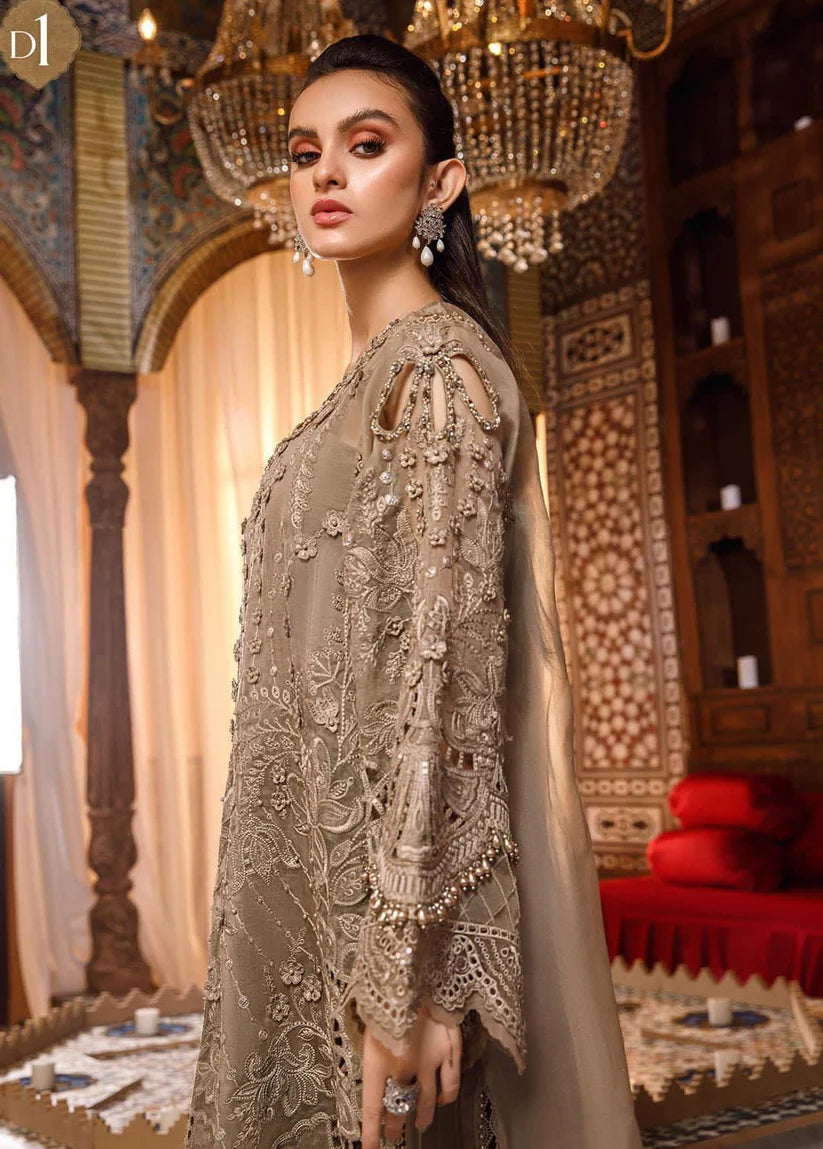 3PC Unstitched Fully Heavy Embroidered On Organza - RC 1364