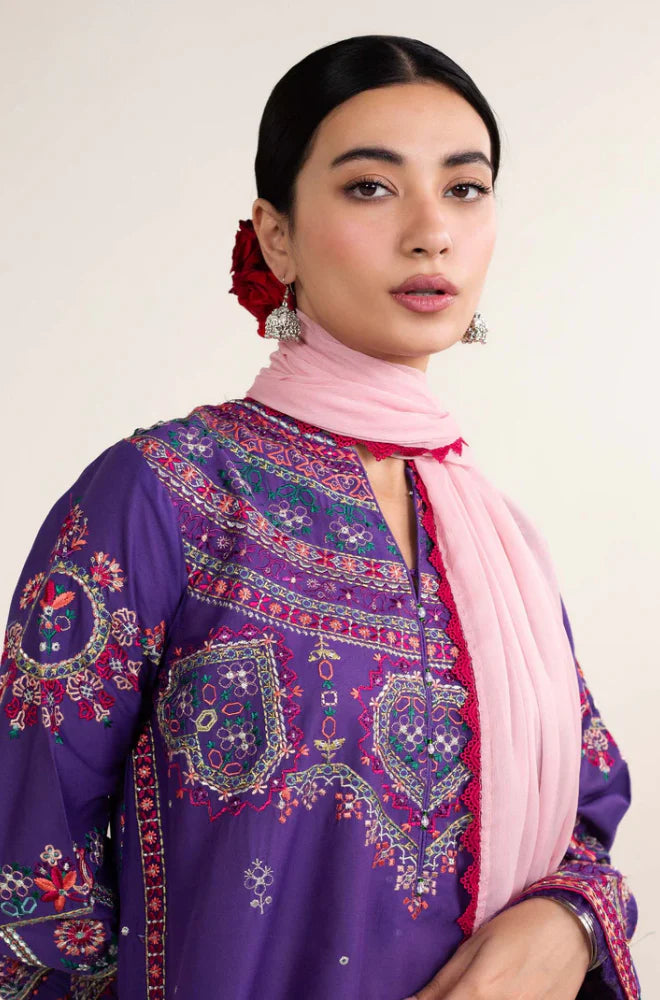 Embroidered Dhanak Unstitched 3PC Set - RC 1164