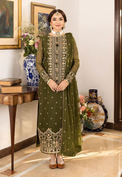 Heavy Embroidered Chiffon Shirt With Heavy Embroidered Dupatta - RC 1365