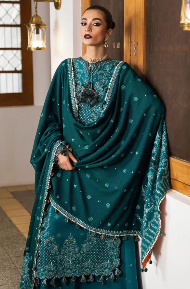 Embroidered Dhanak Unstitched 3PC Set - RC 1166