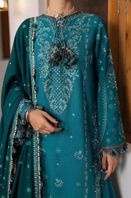 Embroidered Dhanak Unstitched 3PC Set - RC 1166