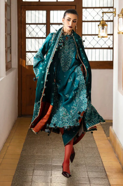 Embroidered Dhanak Unstitched 3PC Set - RC 1166