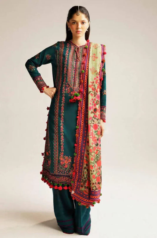 Embroidered Dhanak Unstitched 3PC Set - RC 1167