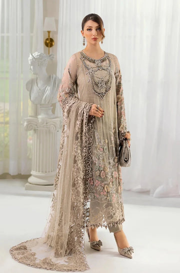 Fully Heavy Embroidered Spangle Work Front With Chiffon Fully Spray Diamond Work Dupatta - RC 1367