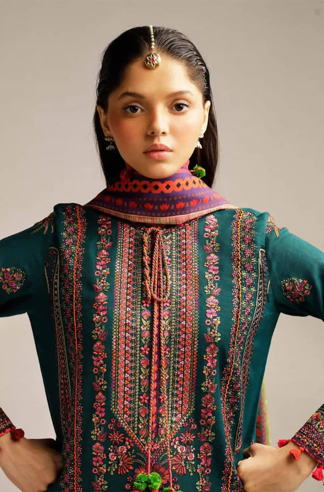 Embroidered Dhanak Unstitched 3PC Set - RC 1167