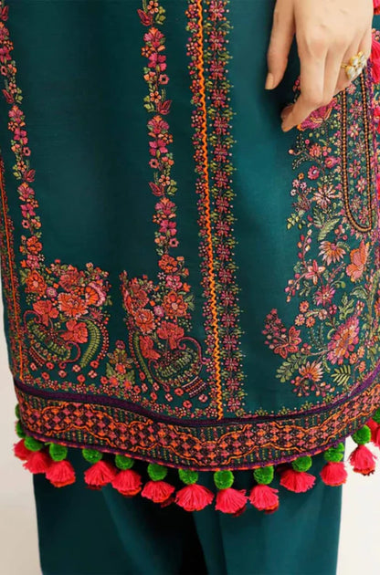 Embroidered Dhanak Unstitched 3PC Set - RC 1167