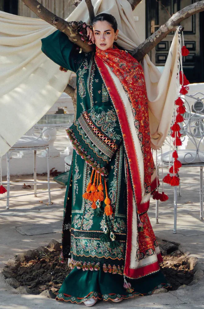 Embroidered Dhanak Unstitched 3PC Set - RC 1168