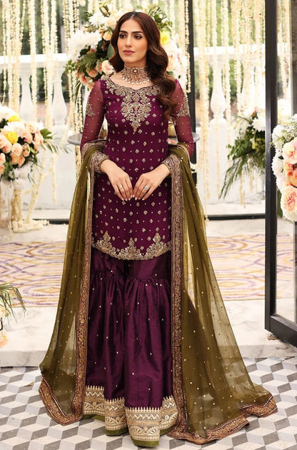 Full Heavy Embroidered Neck With Adda Front & Sequence With 2 Side Embroidered Border Dupatta - RC 1368