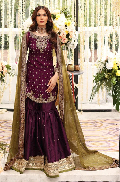 Full Heavy Embroidered Neck With Adda Front & Sequence With 2 Side Embroidered Border Dupatta - RC 1368