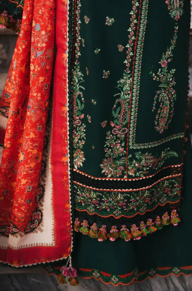 Embroidered Dhanak Unstitched 3PC Set - RC 1168