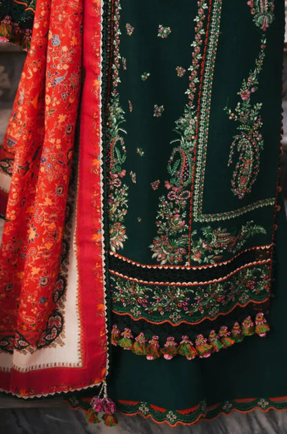 Embroidered Dhanak Unstitched 3PC Set - RC 1168