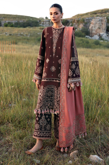 3PC Unstitched Lawn Embroidered Shirt with Pure Cotton Net Embroidered Dupatta - RC 1084