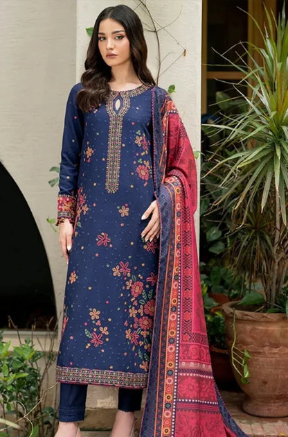 3PC Unstitched Luxury Dhanak Embroidered Suit - RC 1171