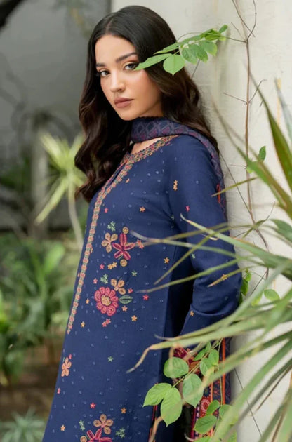 3PC Unstitched Luxury Dhanak Embroidered Suit - RC 1171