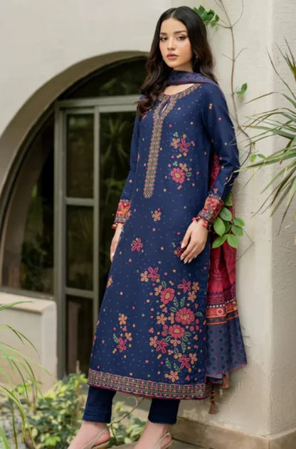 3PC Unstitched Luxury Dhanak Embroidered Suit - RC 1171