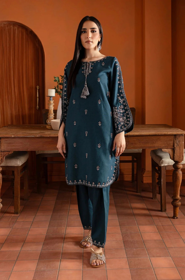 2PC Unstitched Lawn Embroidered Shirt with Lawn Trouser - RC 1055