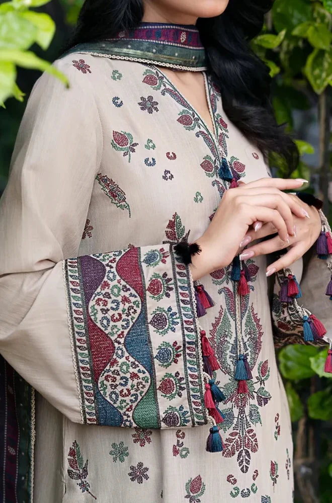 3PC Unstitched Luxury Dhanak Embroidered Suit - RC 1172