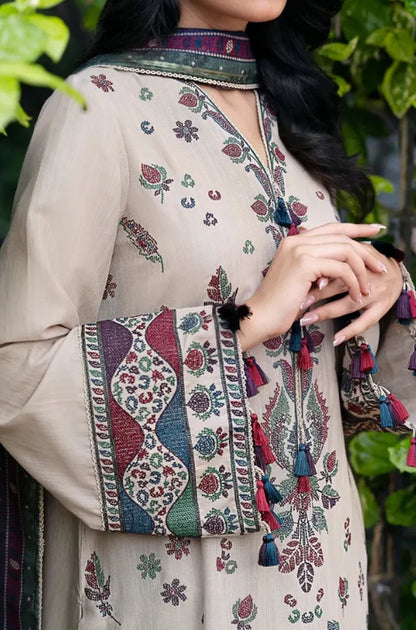 3PC Unstitched Luxury Dhanak Embroidered Suit - RC 1172