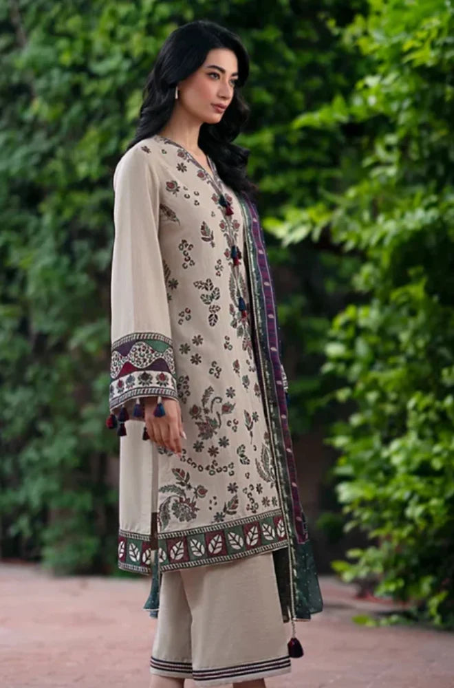 3PC Unstitched Luxury Dhanak Embroidered Suit - RC 1172