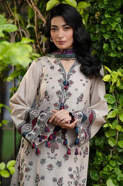 3PC Unstitched Luxury Dhanak Embroidered Suit - RC 1172