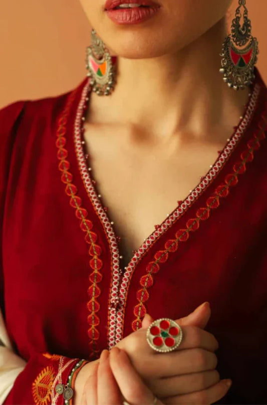 Embroidered Dhanak Unstitched 3PC Set - RC 1173