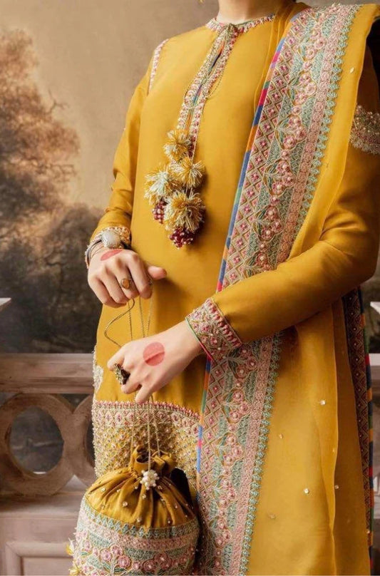 Fully Heavy Embroidered Front With Embroidered Dupatta With 4 Side Embroidered Border - RC 1373