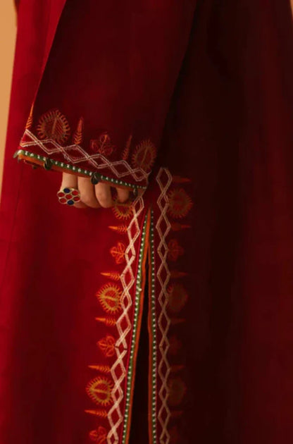 Embroidered Dhanak Unstitched 3PC Set - RC 1173