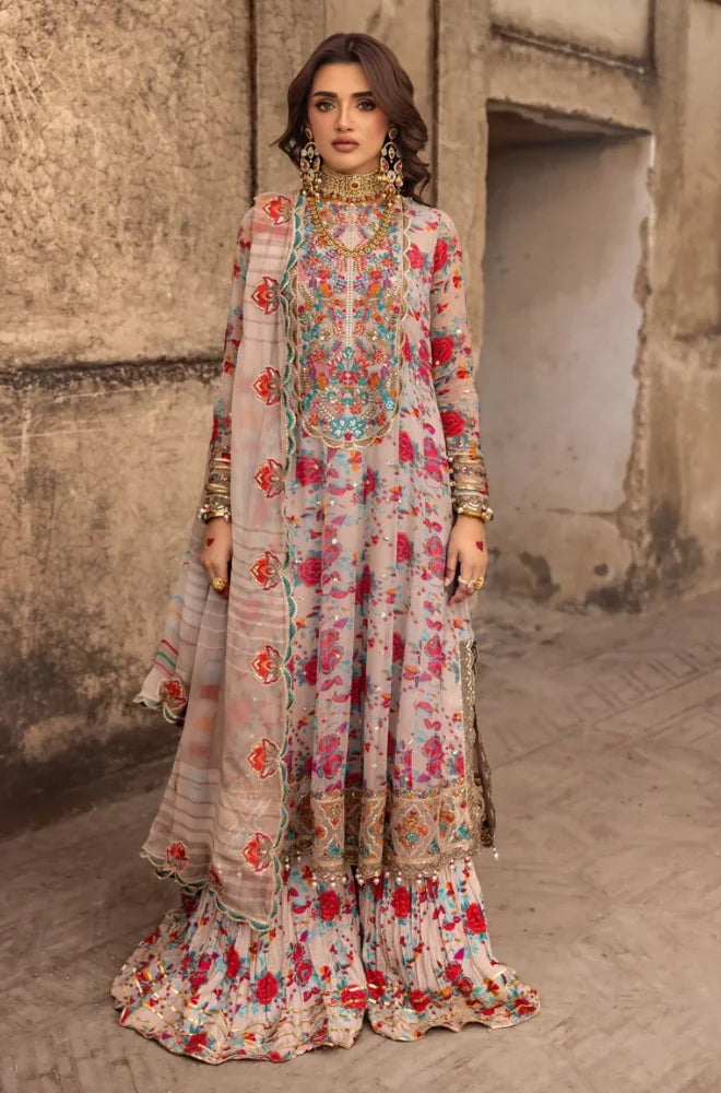 3PC Unstitched Fully Heavy Embroidered Front With Chiffon Dupatta - RC 1375